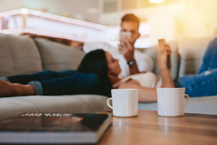 Couple lying on the couch